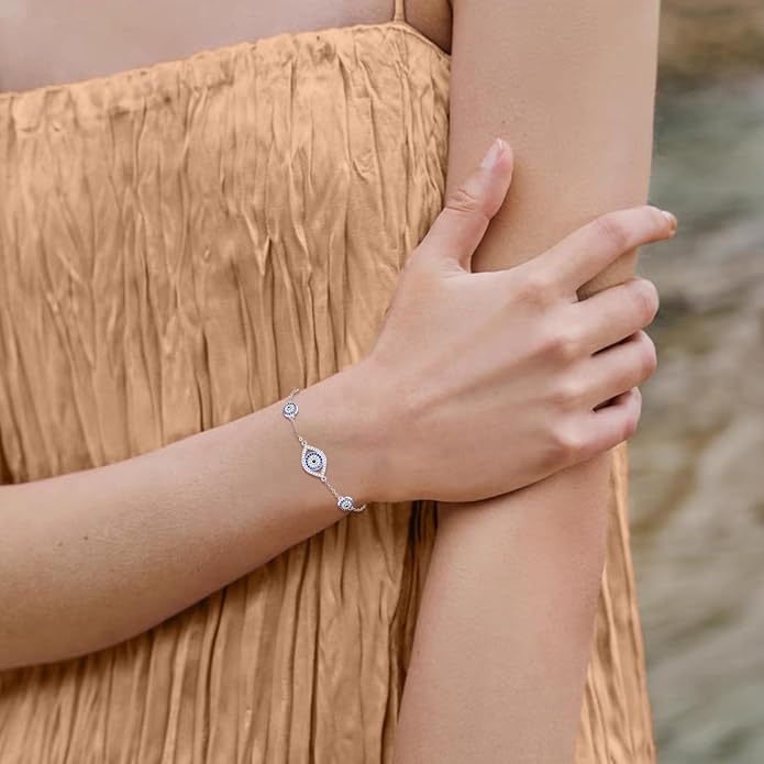 Mustard Seed Cross/Paw Print/Butterfly/Sunflower/Compass/Moss Agate Bracelet for Women 925 Sterling Silver Graduation Link Bracelet Jewelry for Women