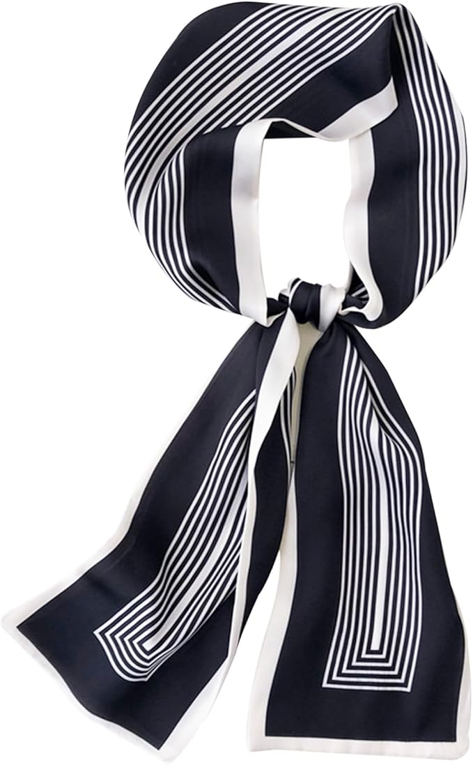 Hioyiwse Head Scarf Hair Neck Scarves For Women Purse Bag Scarfs For Handbags Silky Long Thin Satin Headscarf Fashion
