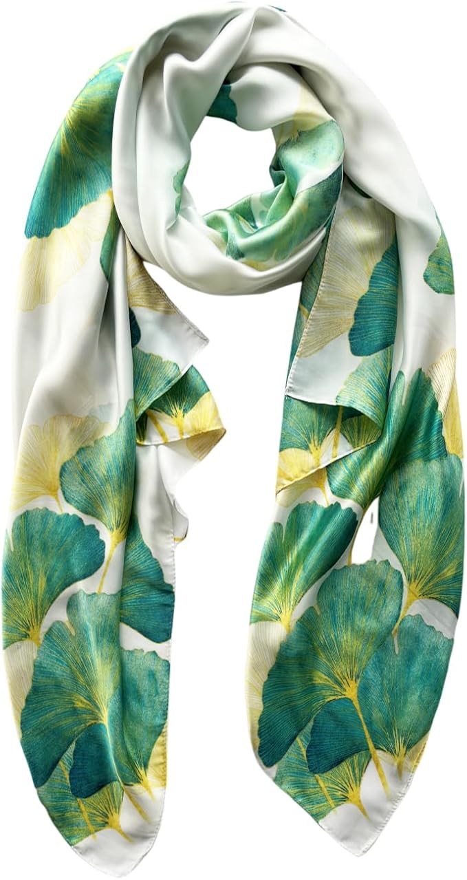 Long Silk Like Scarf Lightweight Satin Scarves Large Sunscreen Shawl Wrap for Women