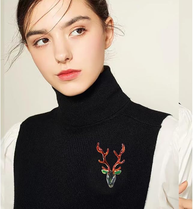 ONLYJUMP Christmas Bell Brooch Pins for Women Girls Lovely Crystal Christmass Tree Snowflake Bell Reindeer Snowman Brooches Colorful Xmas Enamel Pins Holiday Party Gift