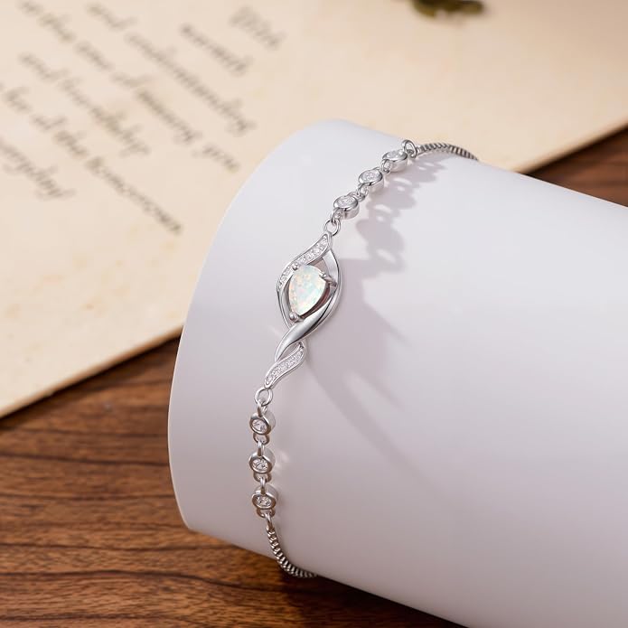 Christmas Gifts Birthstone Bracelet for Women 925 Sterling Silver Infinity Love Jewelry Birthday Gifts for Women Mom Wife Girlfriend