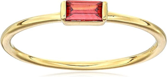 Amazon Essentials 18K Yellow Gold Plated Sterling Silver Cubic Zirconia Fashion Stackable Ring
