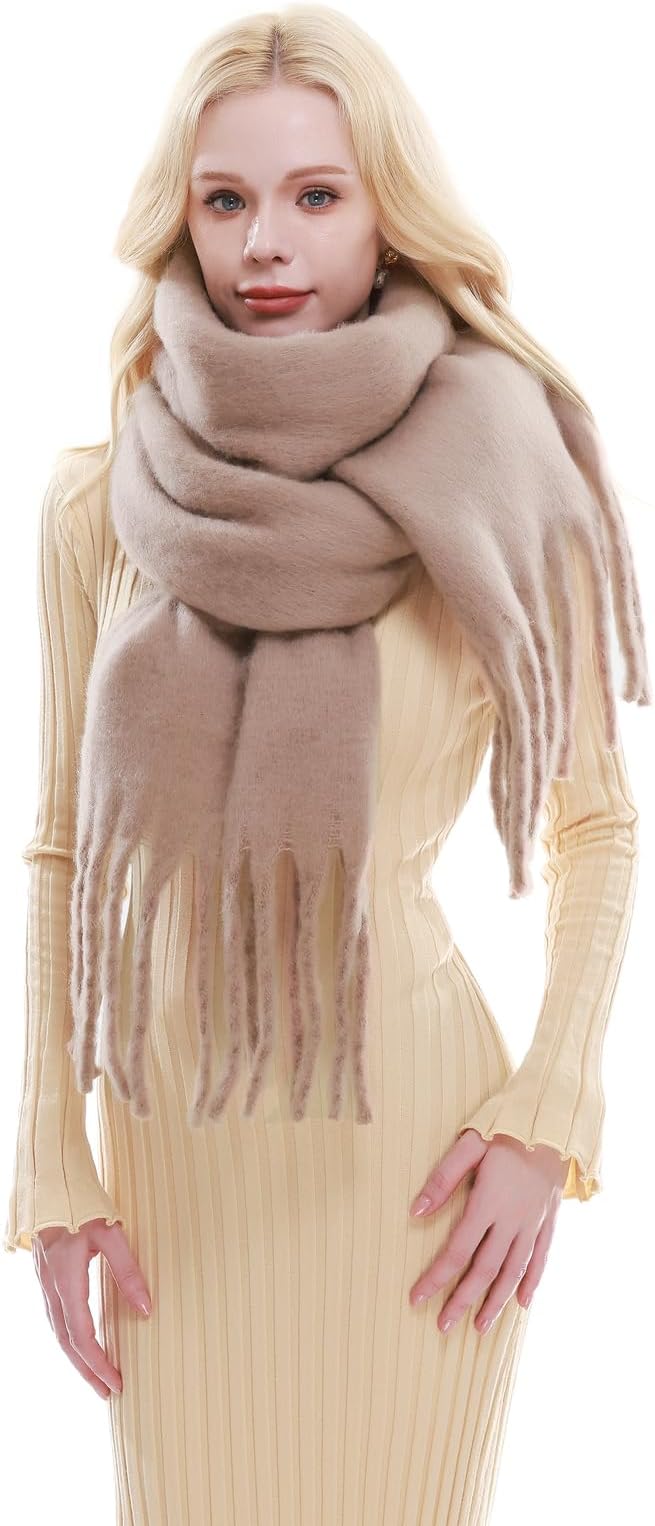 RIIQIICHY Chunky Scarf for Women Winter Warm Thick Scarves Oversized Blanket Scarf