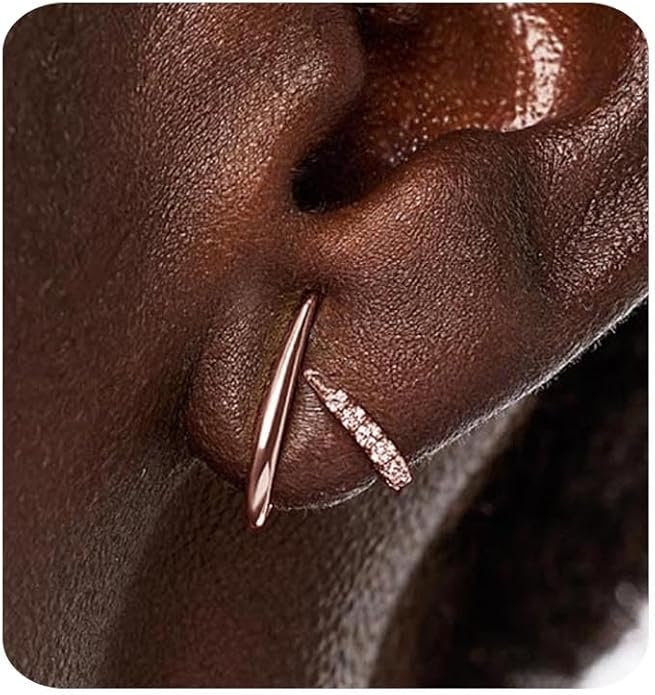 Gold Earrings for Women Trendy 14K Gold Plated Stud Earrings Dainty Minimalis Hypoallergenic CZ Earrings Jewelry Gifts for Her