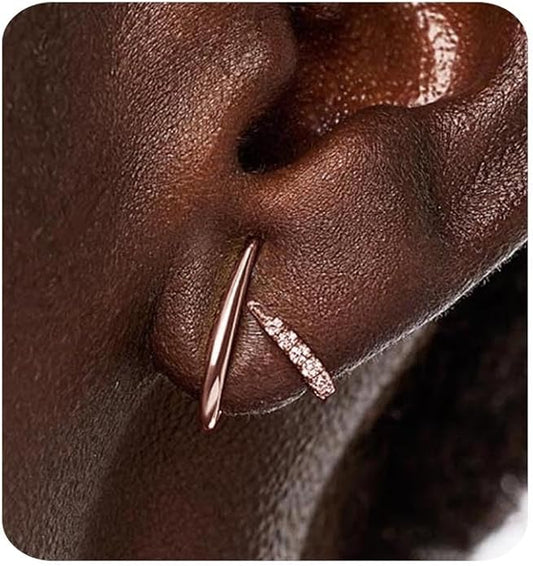 Gold Earrings for Women Trendy 14K Gold Plated Stud Earrings Dainty Minimalis Hypoallergenic CZ Earrings Jewelry Gifts for Her