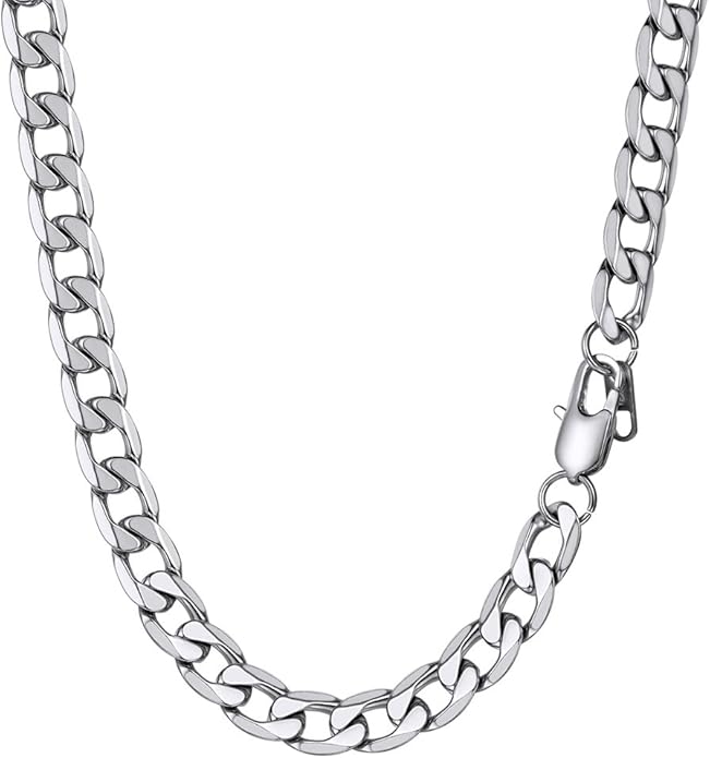 PROSTEEL 316L Stainless Steel Cuban Link Chain Necklaces for Men, Black/18K Gold Plated, Hypoallergenic Jewelry, 4mm-13mm, 14"-30", Come with Box
