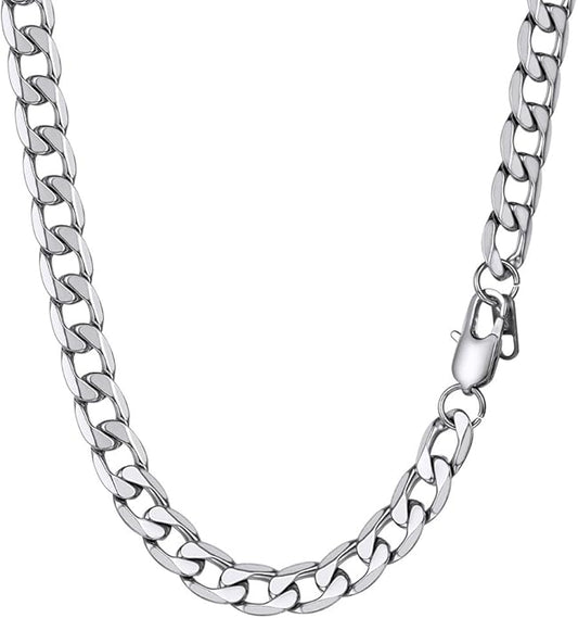 PROSTEEL 316L Stainless Steel Cuban Link Chain Necklaces for Men, Black/18K Gold Plated, Hypoallergenic Jewelry, 4mm-13mm, 14"-30", Come with Box
