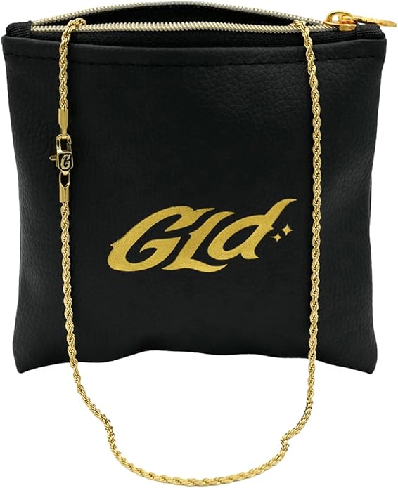 GLD Rope Chain - Gold-Plated Rope Chain with Exclusive Storage Travel Pouch - Snatch-Proof Clasp, Sweat-Proof and Fade-Resistant - Lifetime Quality, Designed in Miami