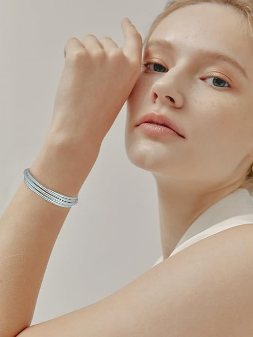 Gold Cuff Bracelet for Women Chunky Multi-layer Cross Wire Open Bracelet Hollow Wide Cuff Bracelets Adjustable Gold Open Cuff Bangle Bracelet