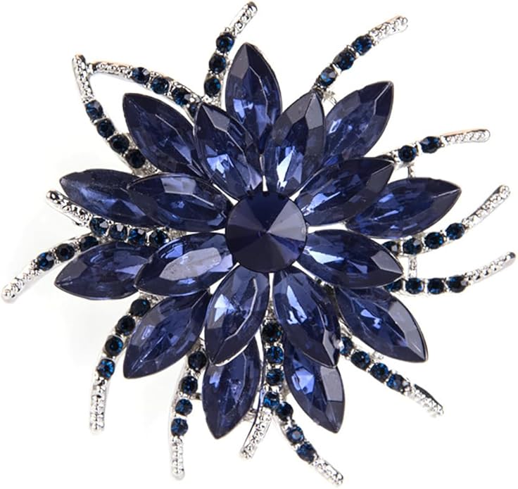 Rhinestone Sunflower Brooch Pin Red Pink Flower Brooch Stylish Crystal Brooch Elegant Clothing Hat Bag Accessories Jewerly for Women