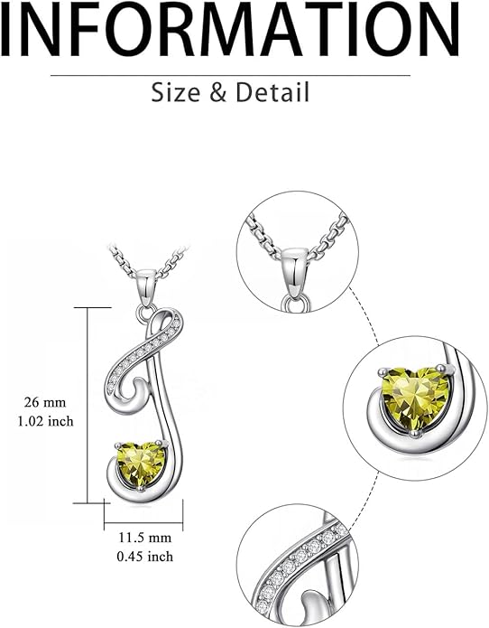 Christmas Gifts for Women Alphabet A to Z Initial Birthstone Pendant Necklaces for Women - 18k White Gold Plated Personalized Name Jewelry Valentine Mothers Day Birthday Gifts for Women Her Girlfriend