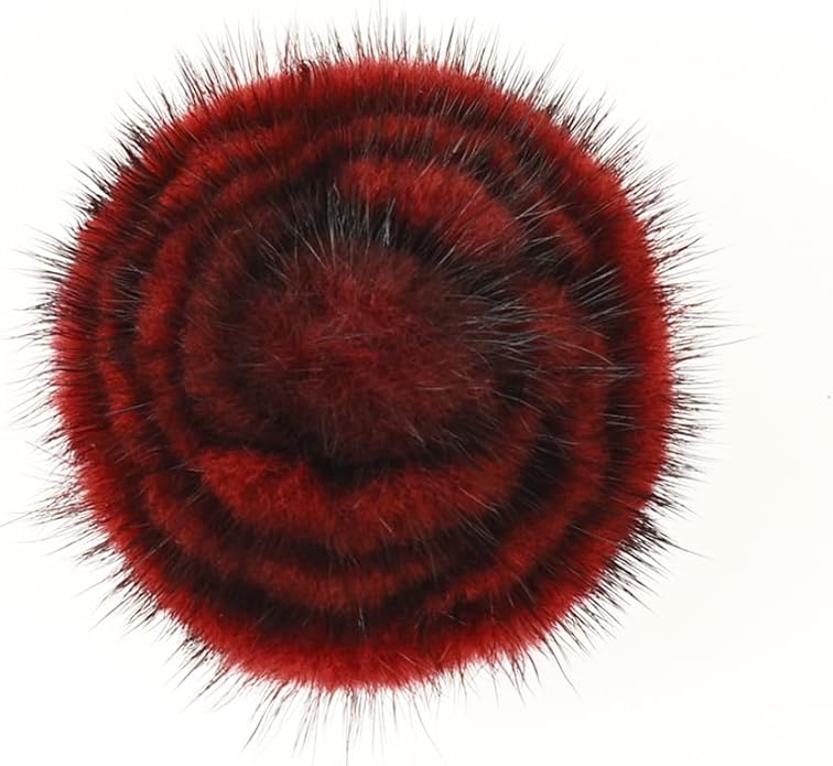 Elegant Mink Fur Red Rose Brooch 3D Real Fur Pin for Womens Girls Floral Brooch Clothing Bag Scarf Decoration Shawl Pins Jewerly