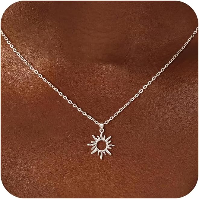 CHESKY Layered Necklaces for Women Trendy, Dainty 14k Gold Plated Pendant Necklace Layering Necklace for Women Non Tarnish Hypoallergenic Sun Gold Necklace Stack Gold Jewelry for Women Gifts