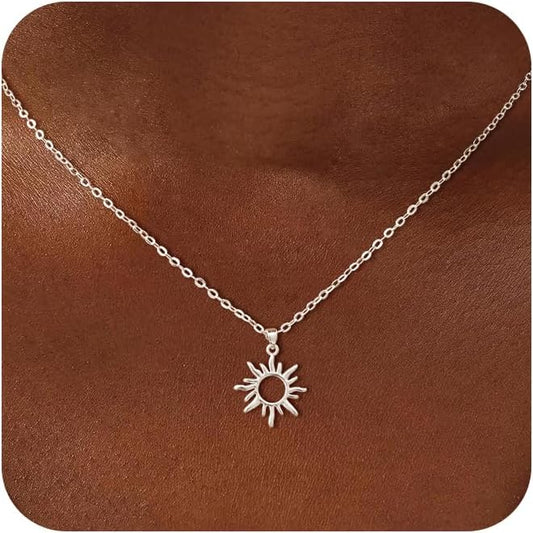 CHESKY Layered Necklaces for Women Trendy, Dainty 14k Gold Plated Pendant Necklace Layering Necklace for Women Non Tarnish Hypoallergenic Sun Gold Necklace Stack Gold Jewelry for Women Gifts