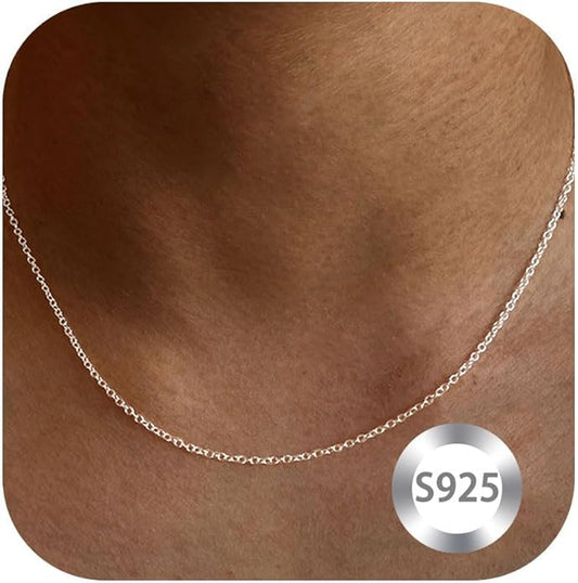 925 Sterling Silver Chain Necklace for Women 16-24 Inch Silver Jewelry Gift