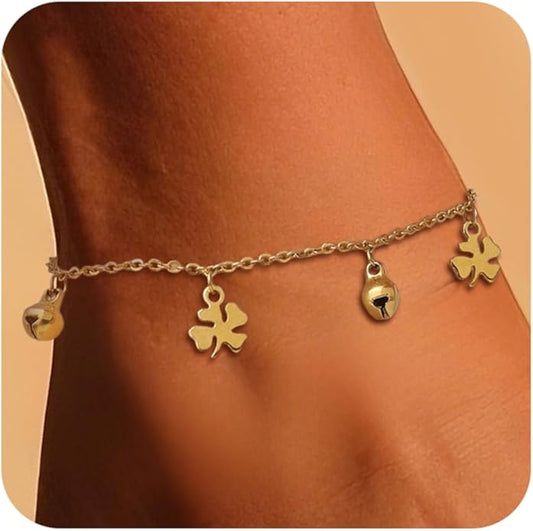 Dainty Gold Shell Pearl Charm Ankle Bracelet for Women Trendy non-Tarnish Adjustable Anklet Summer Beach Fashion Jewelry Gift