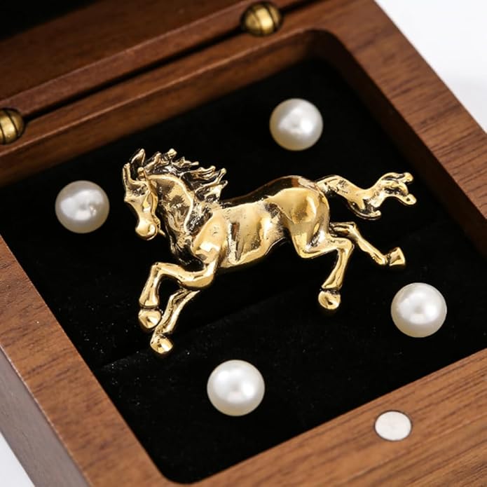 2026 New Year Of Horse Pin Brooch, Good Luck Chinese Zodiacs Horse Pins For Fashion Accessories Animal Lucky Charm Statue Feng Shui Gifts Jewelry For Women Men