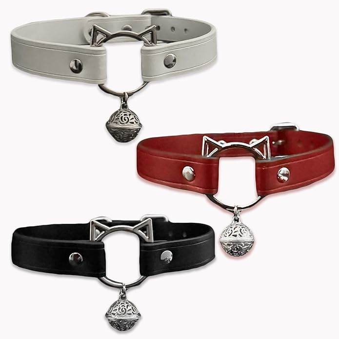 Leather Choker Necklaces for Women, Choker with Bell,Choker Necklace for Women,Kitten Collar，Necklace Western Jewelry for Women.