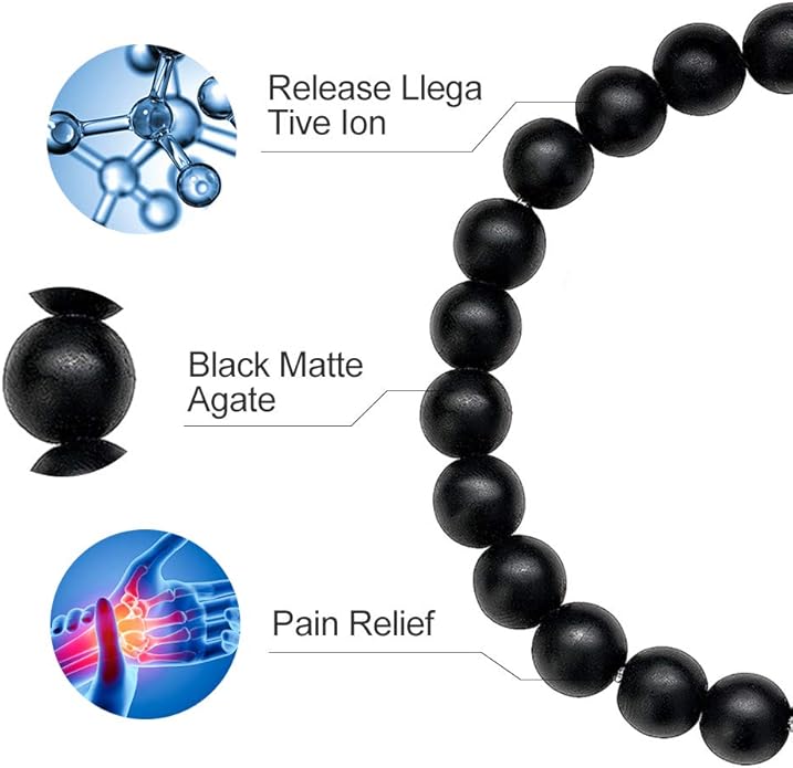 M MOOHAM Natural Stone Bracelets for Men - 8mm Tiger Eye, Matte Agate, Lava Rock - Teen Boys Gifts for Birthday, Anniversary, Christmas