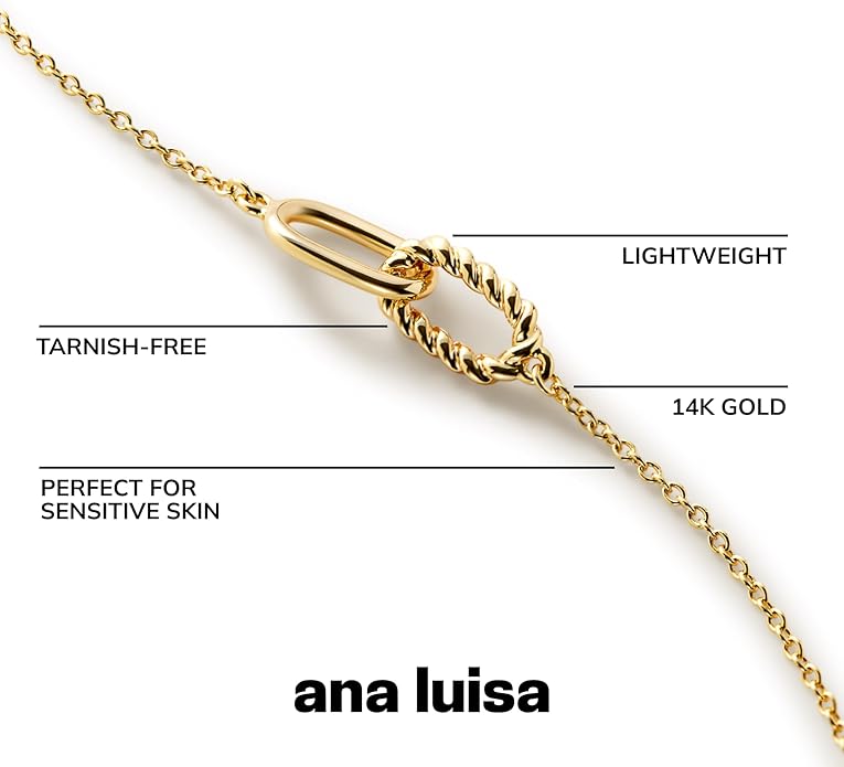 Ana Luisa Pendant Necklaces for Women - 14K Gold Plated and Silver Rhodium Necklace - Pearl, Heart, Circle, Moonstone, Gemstone, Knot Charm Styles - Hypoallergenic, Dainty, Trendy Layering Necklaces