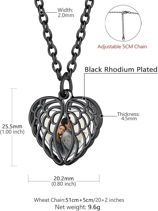 Supcare Locket Necklace That Holds Pictures-Engraved Photo Pendant Custom Jewellery Gifts for Men Women (with Jewellery Gift Box)