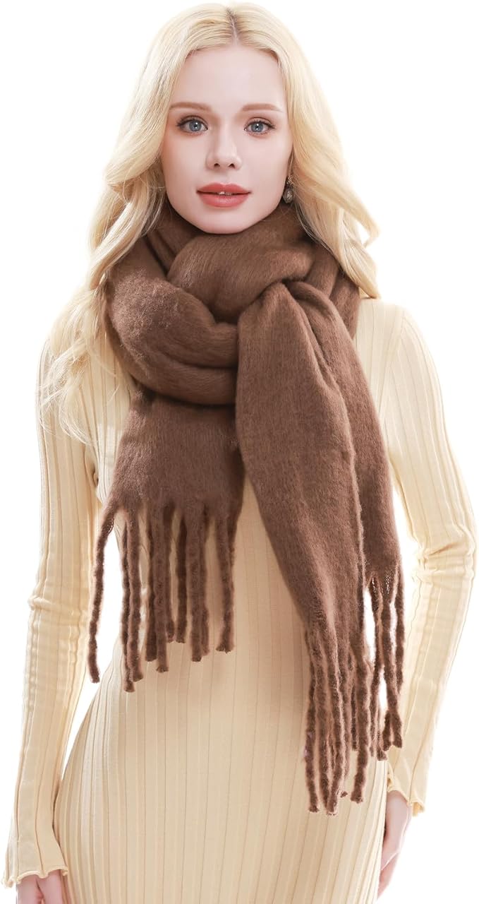 RIIQIICHY Chunky Scarf for Women Winter Warm Thick Scarves Oversized Blanket Scarf
