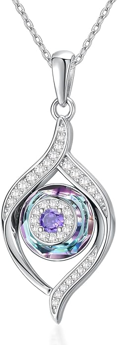 VONALA Evil Eye Necklace Sterling Silver Blue/Purple/White/Multi Eyes Pendant Necklace Luck Amulet Ojo Turco Jewelry Gift for Women Girls Daughter Mother