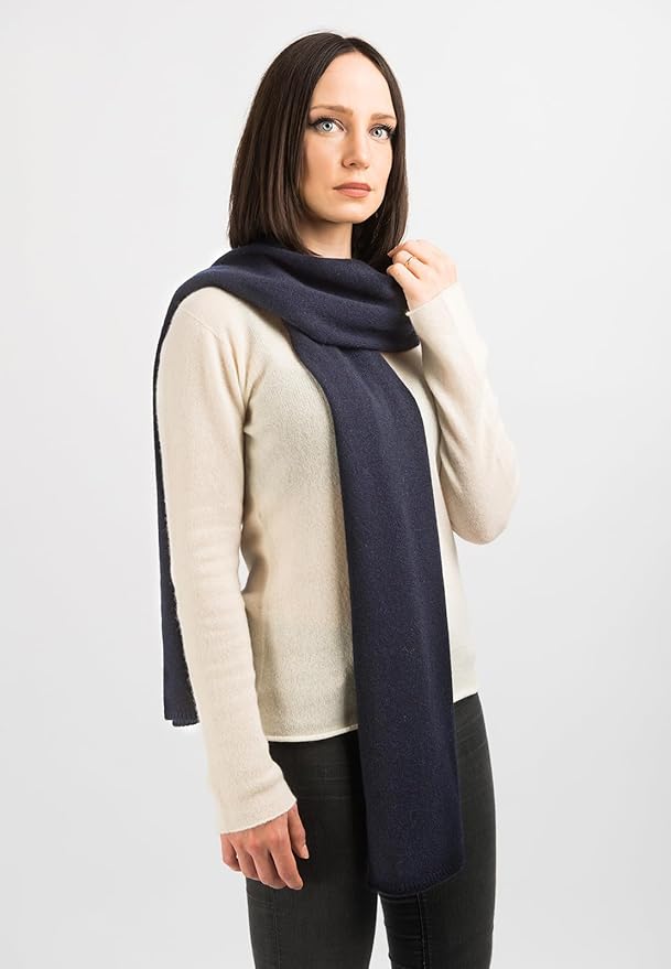 Dalle Piane Cashmere - 100% Cashmere Scarf - Made in Italy - Winter Neck Warmer (14" x 77") - Christmas Gift