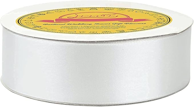 LEEQE Double Face Satin Ribbon 1-1/2" X 50 Yards Polyester Off White Ribbon for Gift Wrapping Very Suitable for Weddings Party Invitation Decorations and More
