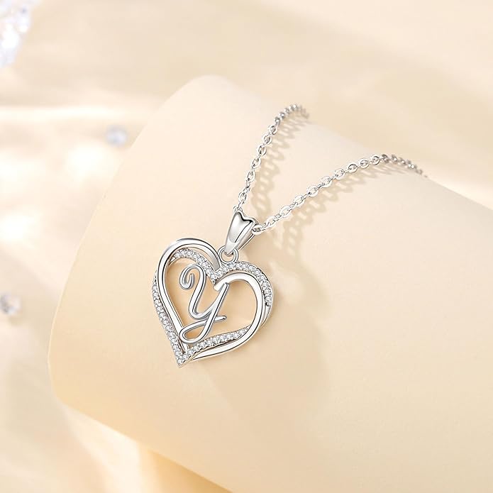 INFUSEU Unique Initial Necklaces for Women Girls Small Heart Letter Jewelry, Meaningful Personalized Gifts
