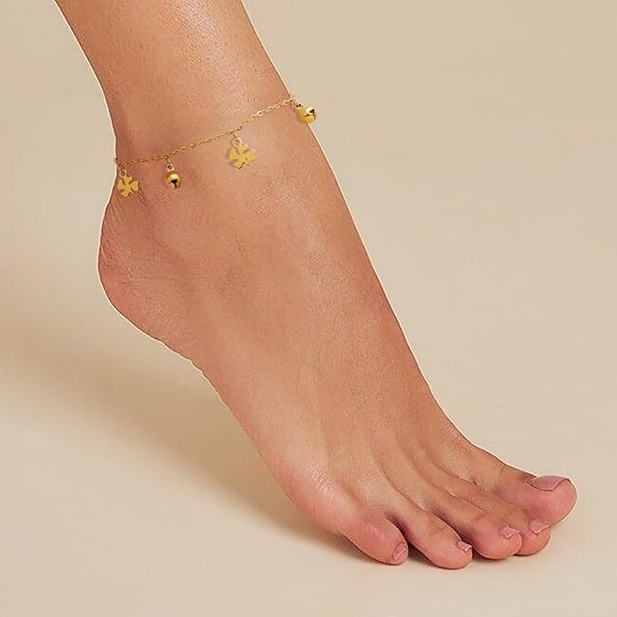 Dainty Gold Shell Pearl Charm Ankle Bracelet for Women Trendy non-Tarnish Adjustable Anklet Summer Beach Fashion Jewelry Gift