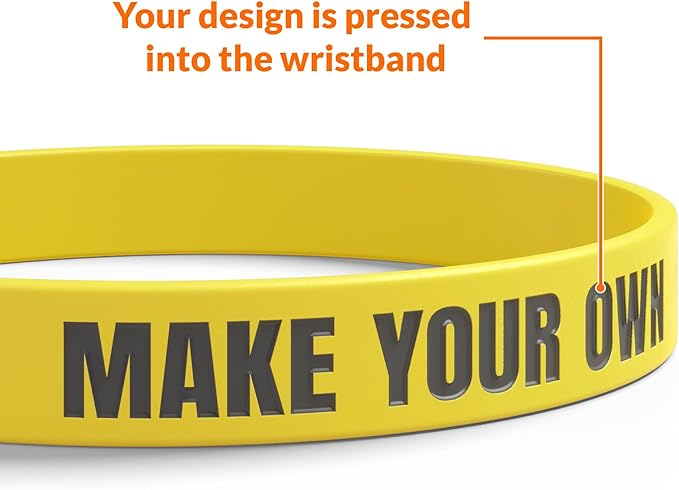 Custom Wristbands For Events, Fundraisers & Promotions | Add Text, Icons, & Logos | Bulk Rubber Bracelets | Classic 1/2” | 100% Silicone