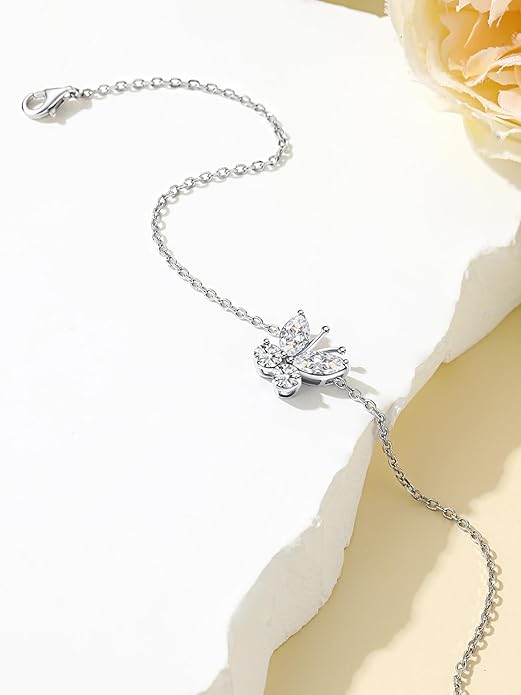 Custom4U Personalized Infinity Ankle Bracelets for Women 925 Sterling Silver Anklet Bracelet Endless Love Symbol Birthstone Charm Adjustable Foot Chain Jewelry Mothers Day Gifts for Mom Wife Women Her