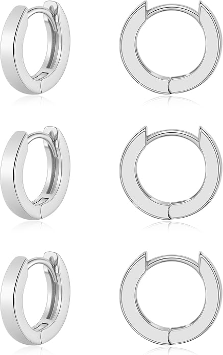 Gacimy 3 Pairs Small Gold Huggie Hoop Earrings Set, 14K Gold Plated Hypoallergenic Huggies for Women, Multiple Piercings