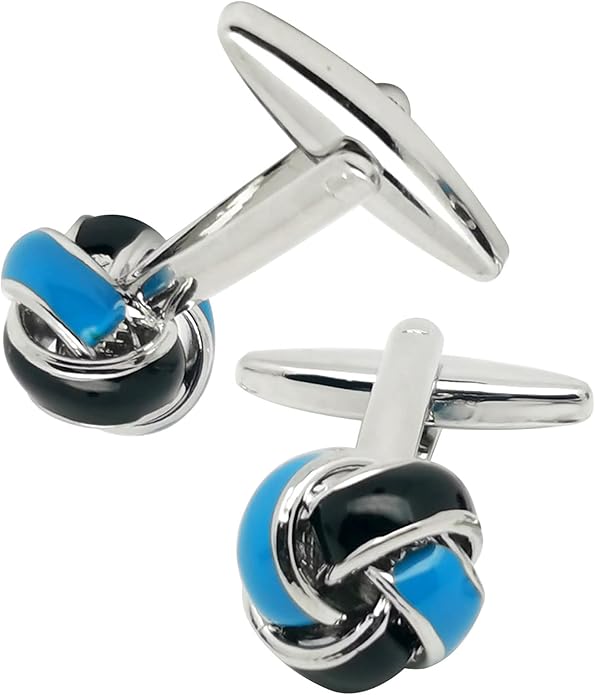 Jonwo Knot Cufflinks in Gift Box Cuff Links for Men Lady Daily Wear Business Wedding Party Tuxedo Shirt Birthday Gift