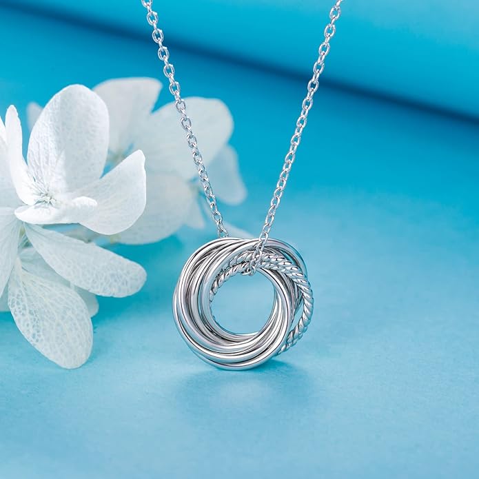 Birthday Gifts for Women Sterling Silver 30th 40th 50th 60th 70th 80th 90th Birthday Necklace For Her 3 4 5 6 7 8 9 Decade Jewelry 30 40 50 60 70 80 90 Years Old