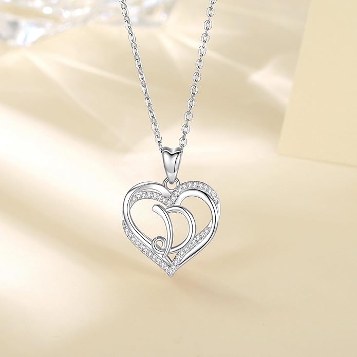 INFUSEU Unique Initial Necklaces for Women Girls Small Heart Letter Jewelry, Meaningful Personalized Gifts