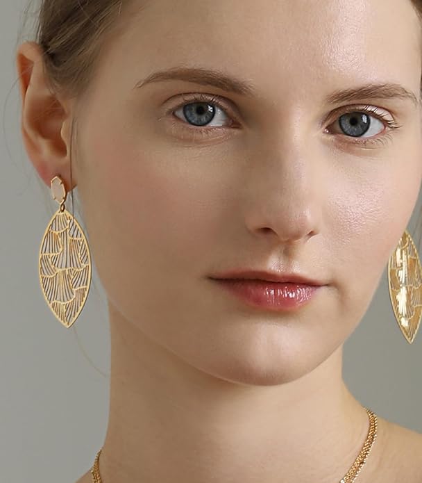 OZEL – Crystal Earrings for Women Dangle – 14K Gold Plated Lightweight Daily Fashion Earrings