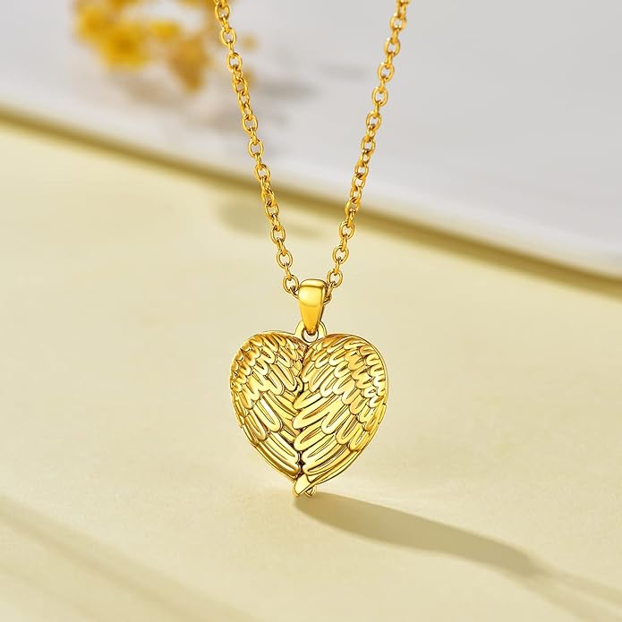 Supcare Locket Necklace That Holds Pictures-Engraved Photo Pendant Custom Jewellery Gifts for Men Women (with Jewellery Gift Box)
