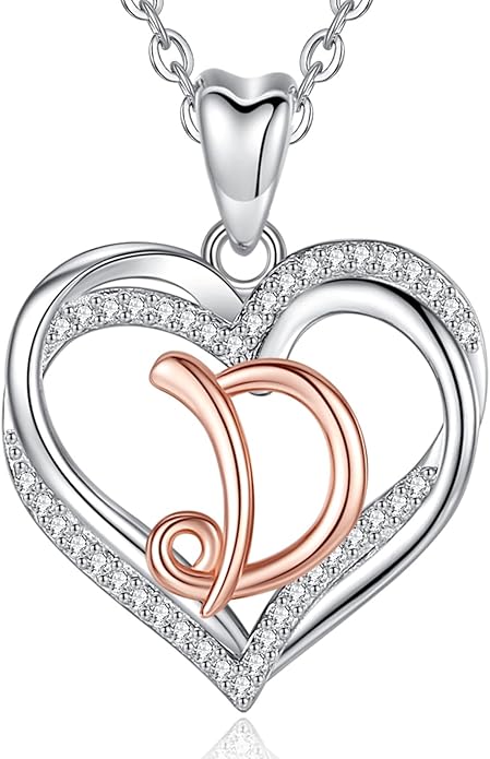 INFUSEU Unique Initial Necklaces for Women Girls Small Heart Letter Jewelry, Meaningful Personalized Gifts