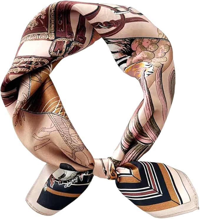ANDANTINO 100% Mulberry Silk Square Scarf for Hair-25.6" X25.6'' Women Men Natural Silk Neckerchief Digital Printed Headscarf