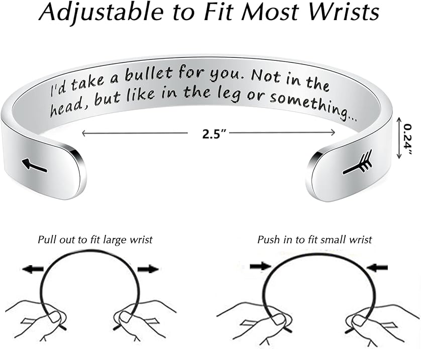 TONY & SANDY Inspirational Bracelets for Women Teen Girls Personalized Gifts for Daughter Granddaughter Mom Sister Friends Stainless Steel Engraved Cuff Birthday Easter Christmas