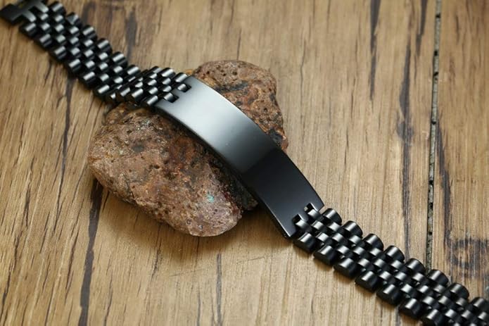 VNOX Masculine Watch Band Stainless Steel Link Bracelet Personalized Jewelry Gift for Men DAD Father Husband Boyfriend