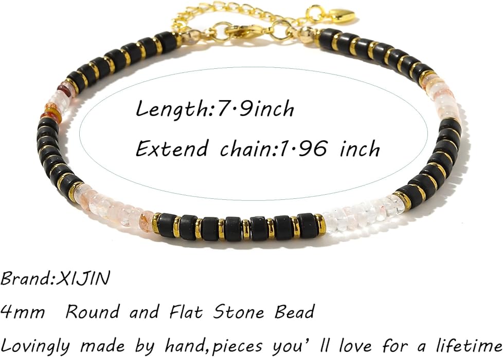 XIJIN Natural Stone Beaded Anklets for Women Handmade Beach Boho Turquoise Beads Ankle Bracelet Jewelry Gift for Her
