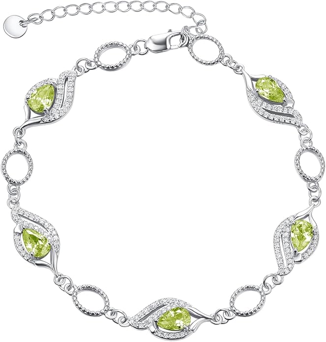 PRAYMOS Birthstone Bracelets for Women Mom Mother's Grandma Sterling Silver Women's Bracelets Birthstone Jewelry Gifts