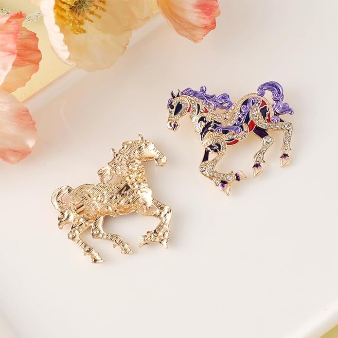 2026 New Year Of Horse Pin Brooch, Good Luck Chinese Zodiacs Horse Pins For Fashion Accessories Animal Lucky Charm Statue Feng Shui Gifts Jewelry For Women Men