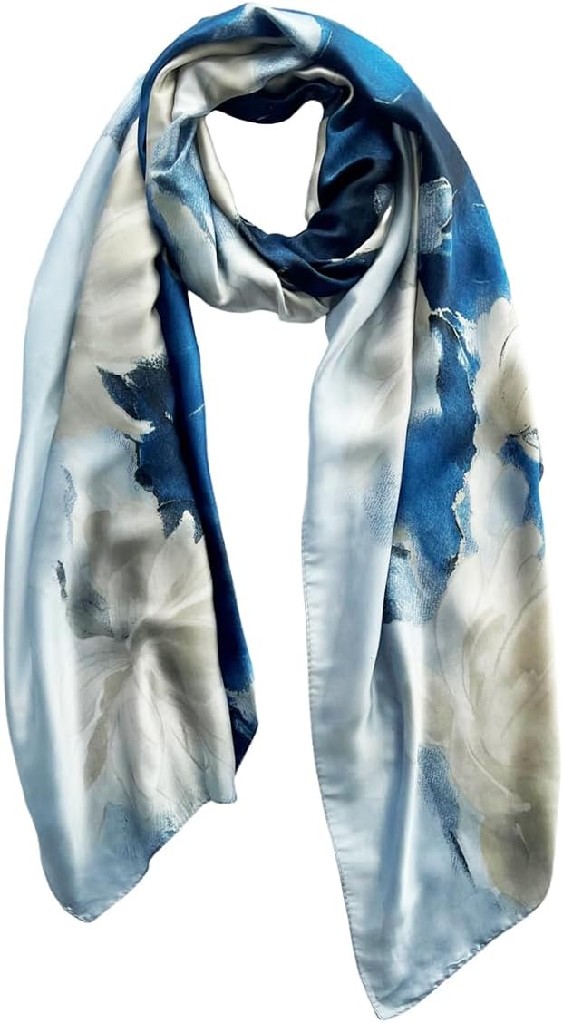 Long Silk Like Scarf Lightweight Satin Scarves Large Sunscreen Shawl Wrap for Women