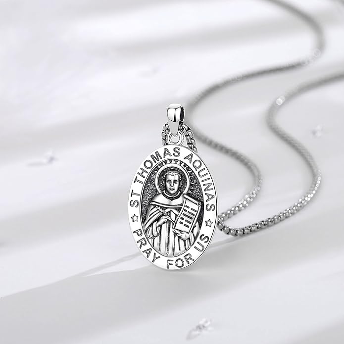 EUDORA 925 Sterling Silver St Christopher/St Benedict/St Michael/Virgin Mary/San Judas Tadeo/Good Shepherd Cross/Archangel Necklace Medal Pendant Protection Religious Amulet Jewelry For Men Women