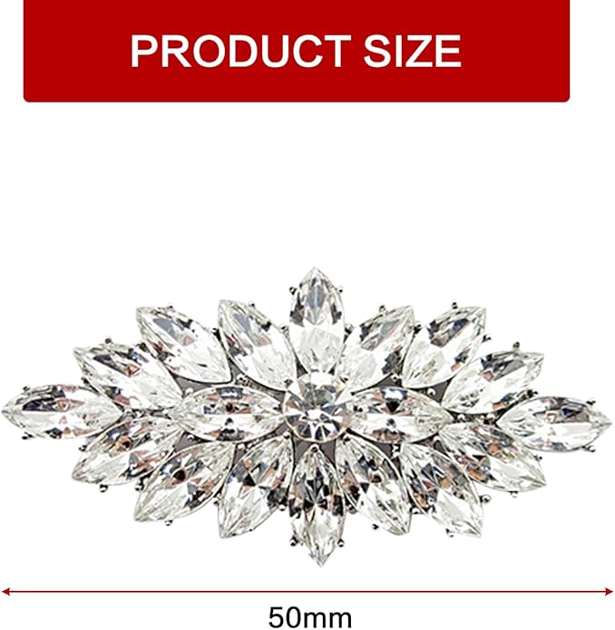 Crystal Rhinestone Brooch for Women Silver Brooch Pins for Women Clear Rhinestone Jewelry Pins for DIY Bridal Wedding Bouquet