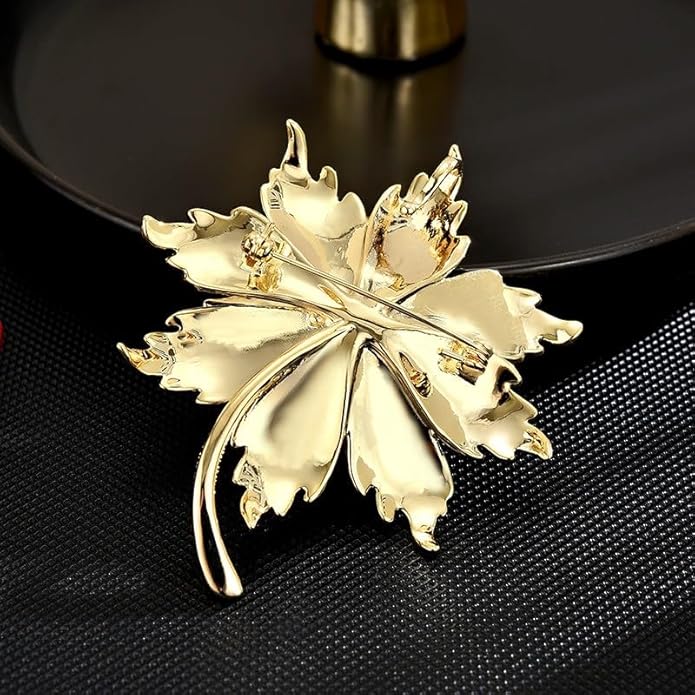 Flower Brooch Pin - Rhinestone Flower Pin 18k Gold Plated - Thanksgiving Day, Birthday, Wedding Gifts for Mom, Wife